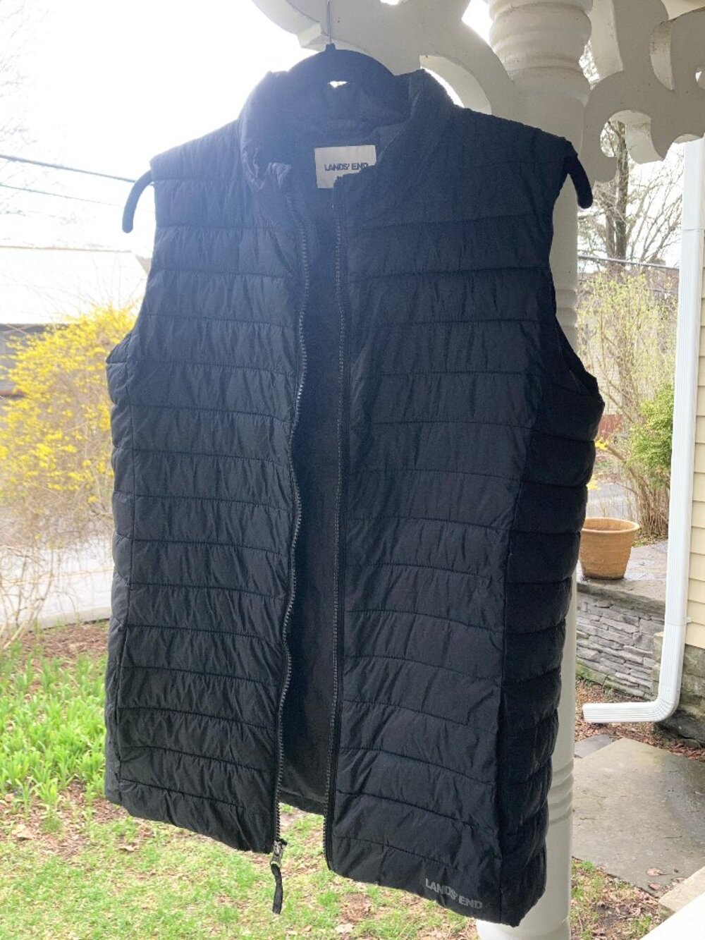 Lands’ End Black Feather-free Puffer Vest, Girls’ XXL
